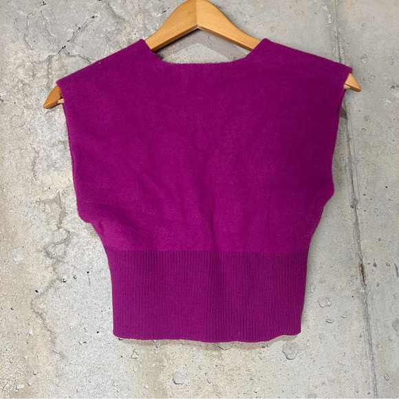 Natural life fuschia pink v neck sleeveless cropped sweater vest small - Picture 5 of 6